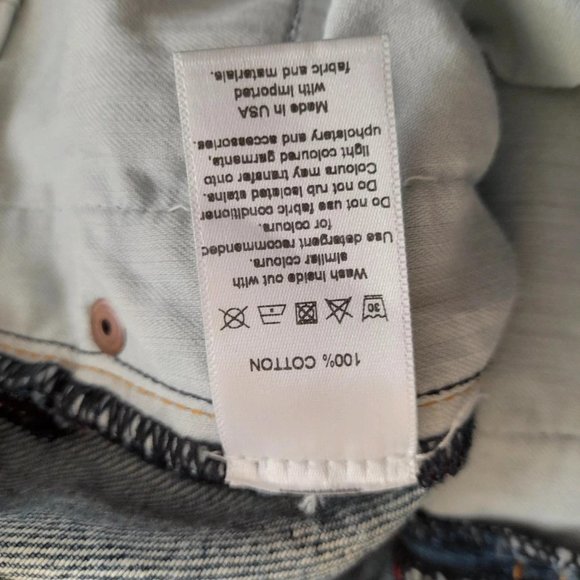 And/Or 28 UK 10 Selvedge Denim Westlake Wide Leg Cropped Jeans High Rise 2 Tone - Picture 11 of 12